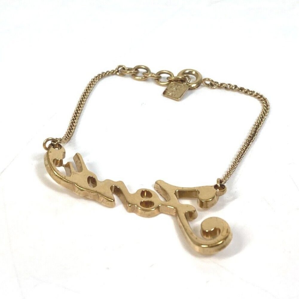 AUTHENTIC FENDI Accessories logo Bracelet Metal Gold - Picture 5 of 10